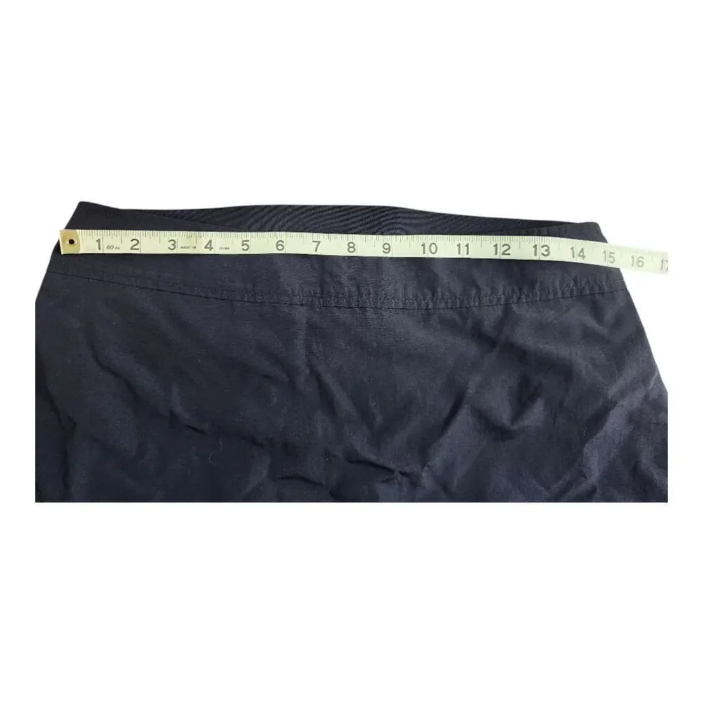 Land's End dark blue womens‎ swim skirt sz 8 zip side beach vacation pool